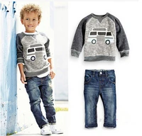 children boy clothing sets handsome baby boy clothes suit top jeans 2 pcs kids clothes drop shipping