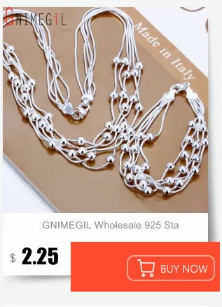 GNIMEGIL 925 штампованный Серебряный ювелирный набор ожерелье серьги браслеты кольцо капли воды ювелирные изделия для женщин лучший подарок аксессуары
