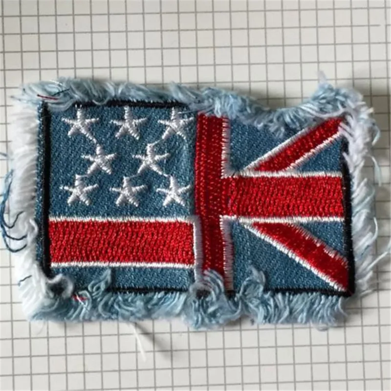 Одежда diy Вышивка джинсы патч дело с ним британский флаг байкерские нашивки для