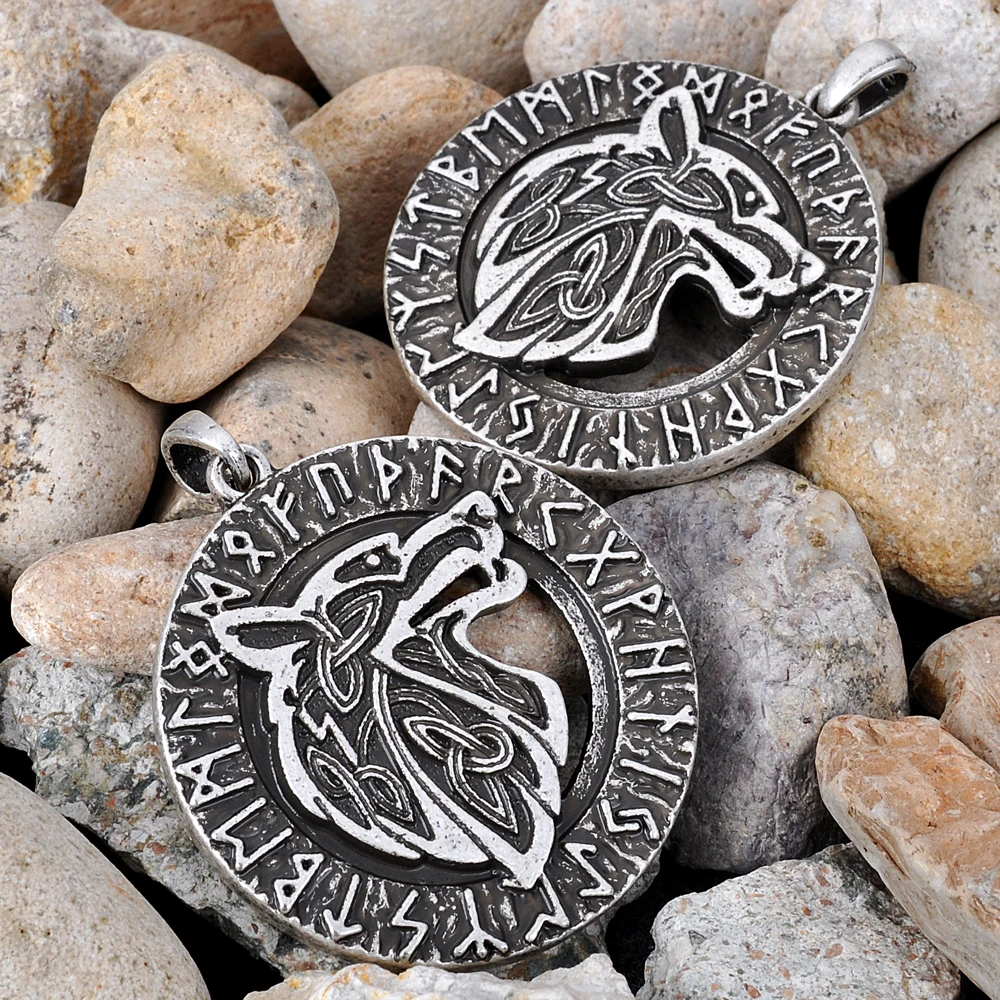 1 шт. Винтаж Viking Triquetra Волчья Голова в нордическая Руна колье этническом стиле