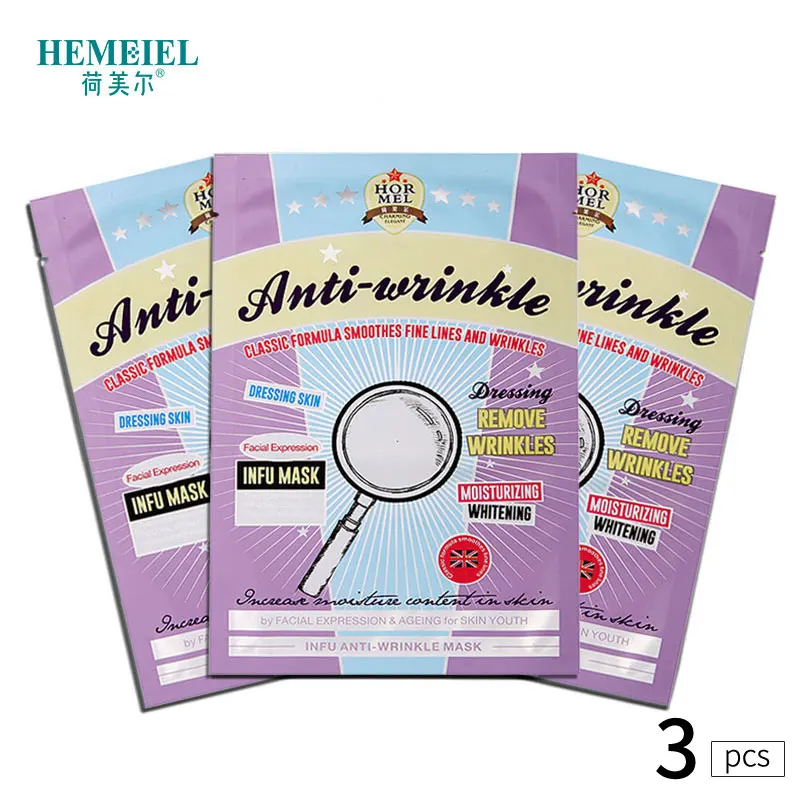 3 pcs HEMEIEL анти-против морщин и старения Корея маска для удаления лица тонкая линия укрепляющая подтяжка уход за кожей лист маска Увлажняющие медицинские презервативы - Цвет: 3 pcs