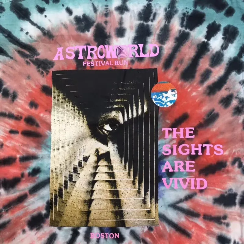 

New Travis Scott Festival Run Tie Dye Astroworld Tee T Men Women 1:1 High Quality T Shirt TRAVIS SCOTT t-shirts