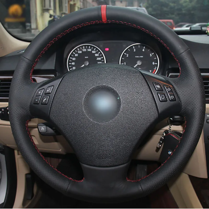 Новинка Противоскользящий черный кожаный чехол на руль для BMW E82 E90 320 318i 320i 325i 330i