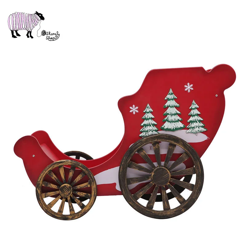 Newborn Baby Christmas Theme Photography Props Wooden Sled Car Deer Set Xmas Tree Photo Shoot fotografia Accessories | Детская одежда и