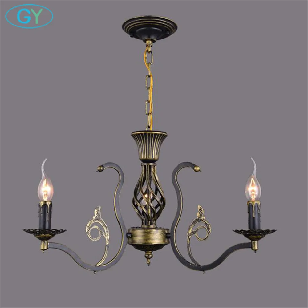 AC110 220V W55 * H33cm 3 шт E14 свечах винтажный Европейский Стиль Люстра набор ламп