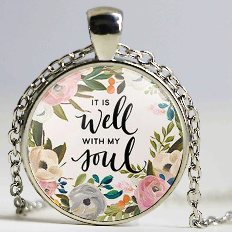 Библейский стих с надписью Wisdom ожерелье It is well with MY Soul|Ожерелья подвеской| |