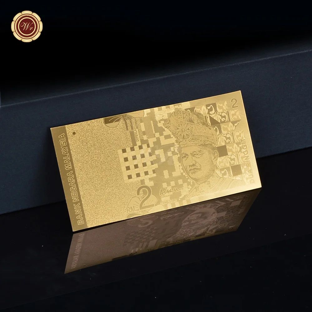 Золотая фольга Малайзия Банкнота с двойным логотипом гравировка 2 кольца