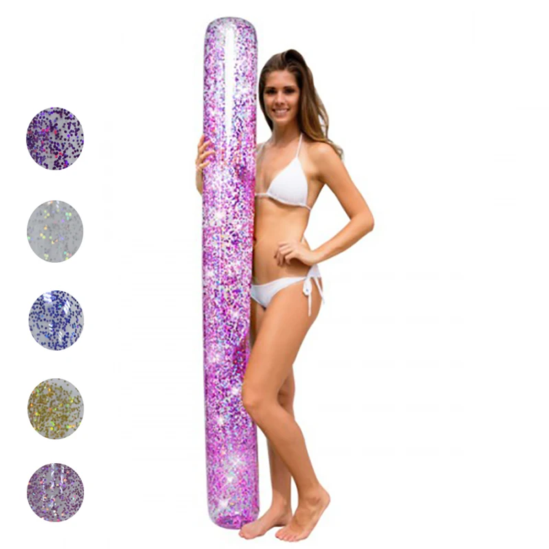 

2019 New Holographic Glitter Giant Super Noodle Gold Pink SPARKLY Swimming Ring Inflatable Pool Float Swim Circle Beach Piscina