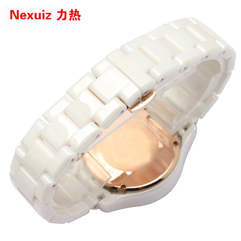 The NEW Watchbands 18mm High Quality Ceramic Watchband White Diamond Watch for AR1417 Man watches Bracelet | Наручные часы
