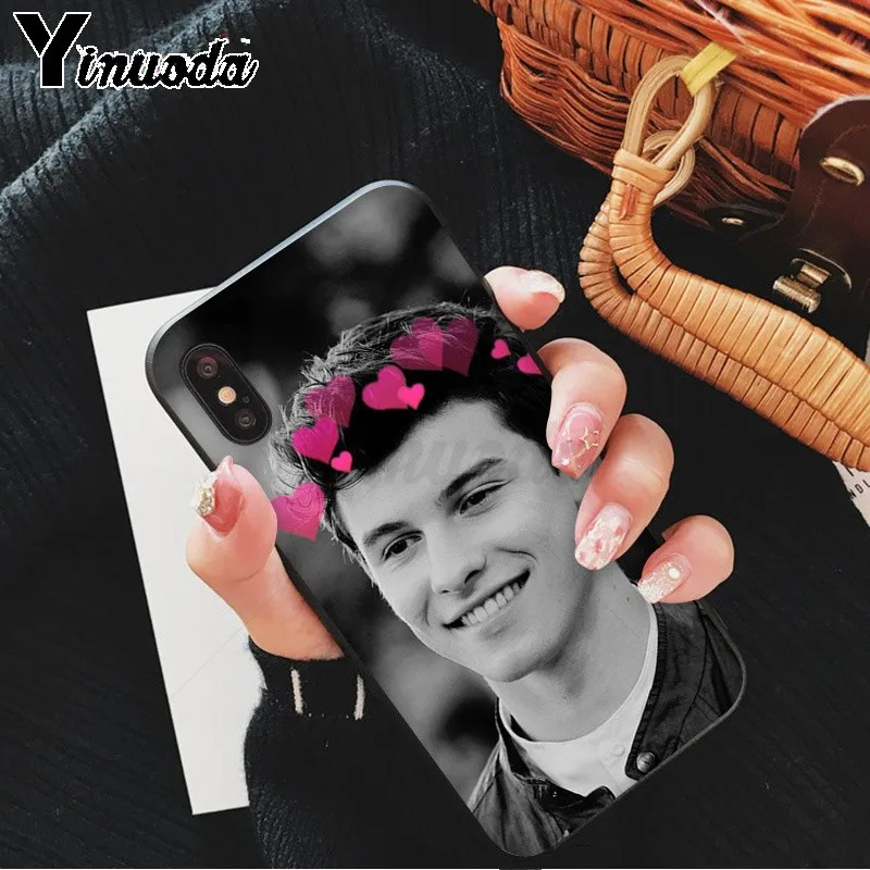 Умный чехол Yinuoda Shawn Mendes 98 черный мягкий для iPhone 6S 6plus 7 7plus 8 8Plus X Xs MAX 5 5S XR | Мобильные
