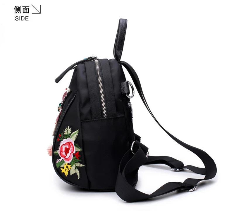 

Fashion Backpack Women Hombre Mochila Feminina Backpacks School Bag Casual Travel Bags Back Pack National Embroidery Appliques