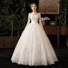 2021 кружевное свадебное платье с длинным рукавом, новое роскошное мусульманское бальное платье, свадебное платье на заказ, Vestido De Noiva X