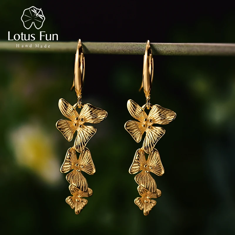 Lotus Fun реальные 925 Серебро Природный оригинальный ручной Ювелирные украшения