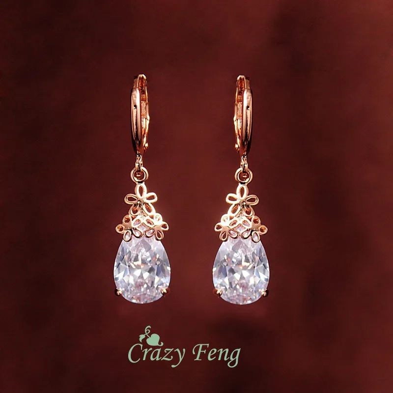 Crazy Feng (Лея фенг) Перевозка груза падения для женщин розового золота цвет ушей в