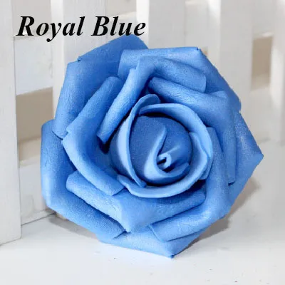 Royal Blue 100 голова 6-7 см Искусственный букет из цветов ПЭ Пена розы цветы ручной работы свадебные украшения для дома праздничные вечерние скрапбукинги реквизит - Цвет: Royal Blue