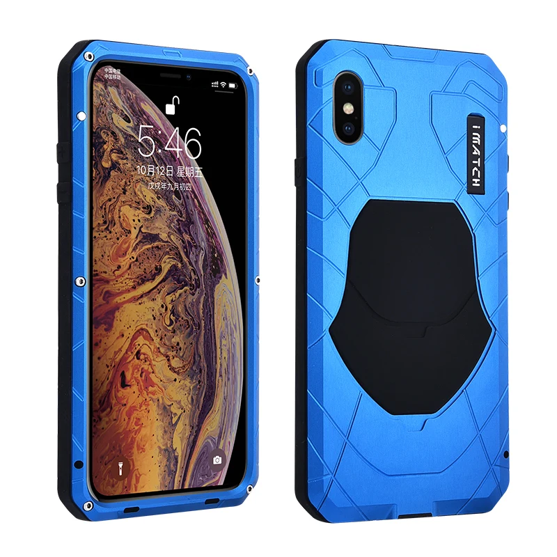 

IMATCH Daily Waterproof Case For Apple iPhone XS MAX Luxury Metal Silicone Cover For iPhone XS 360 Full Protection Phone Case