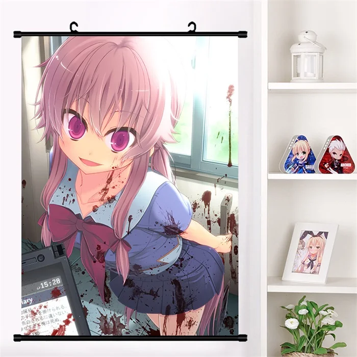 J Японское аниме Mirai Nikki Amano Yukiteru Gasai Yuno Настенная роспись плакат Настенные подвесные плакаты коллекция домашнего декора - Цвет: J
