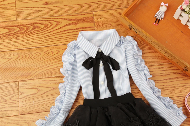 Школьные блузки для девочек осень 2019 детская одежда маленьких хлопковая Детская