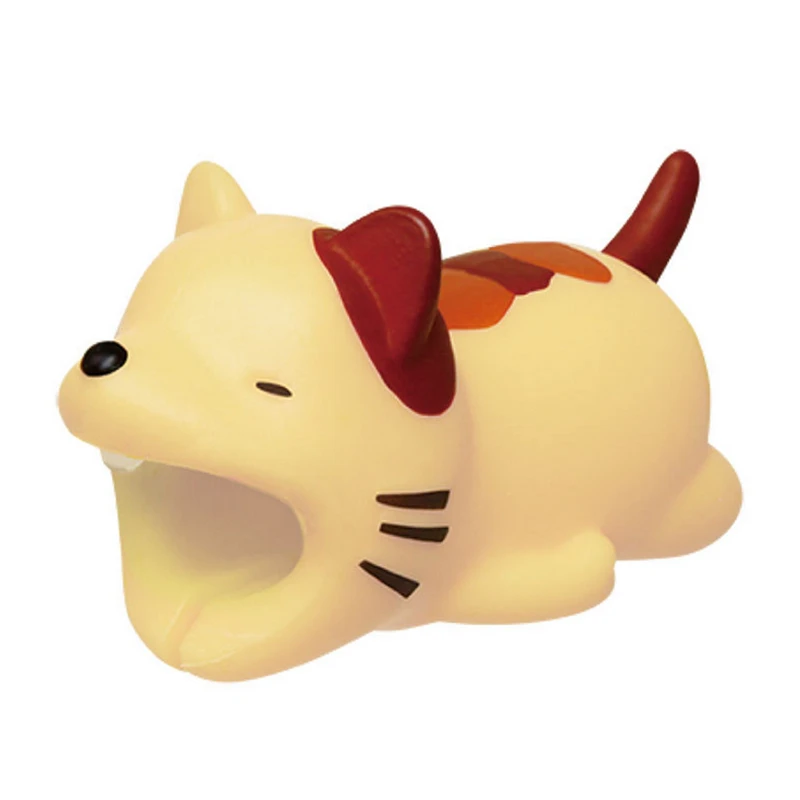 Cat 1 шт. kawaii кабель укус животное для iphone протектор в форме намотки собака укус телефон аксессуар шалость игрушка забавный - Цвет: Cat