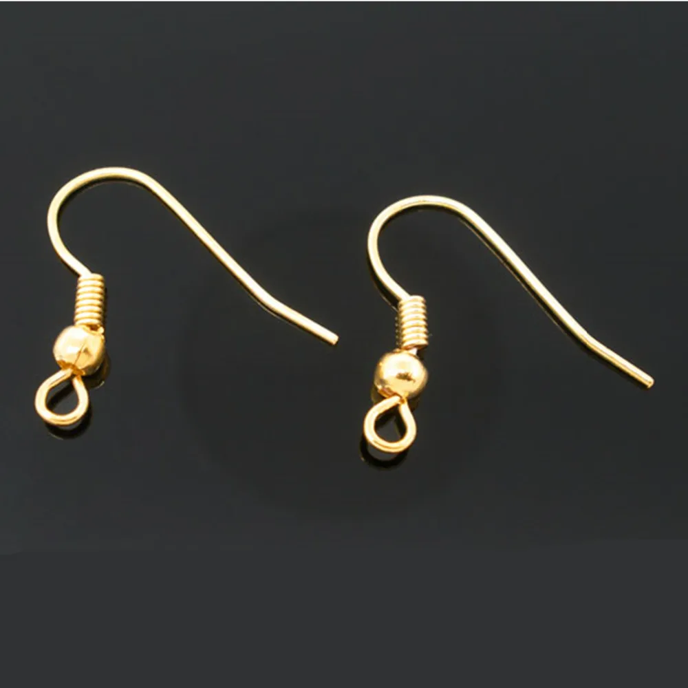 DoreenBeads Компоненты серьги из цинкового металлического сплава, фурнитура для сережек, закрученный золотой цвет, 18,0 мм(6/") х 18,0 мм(6/8"), 54 шт