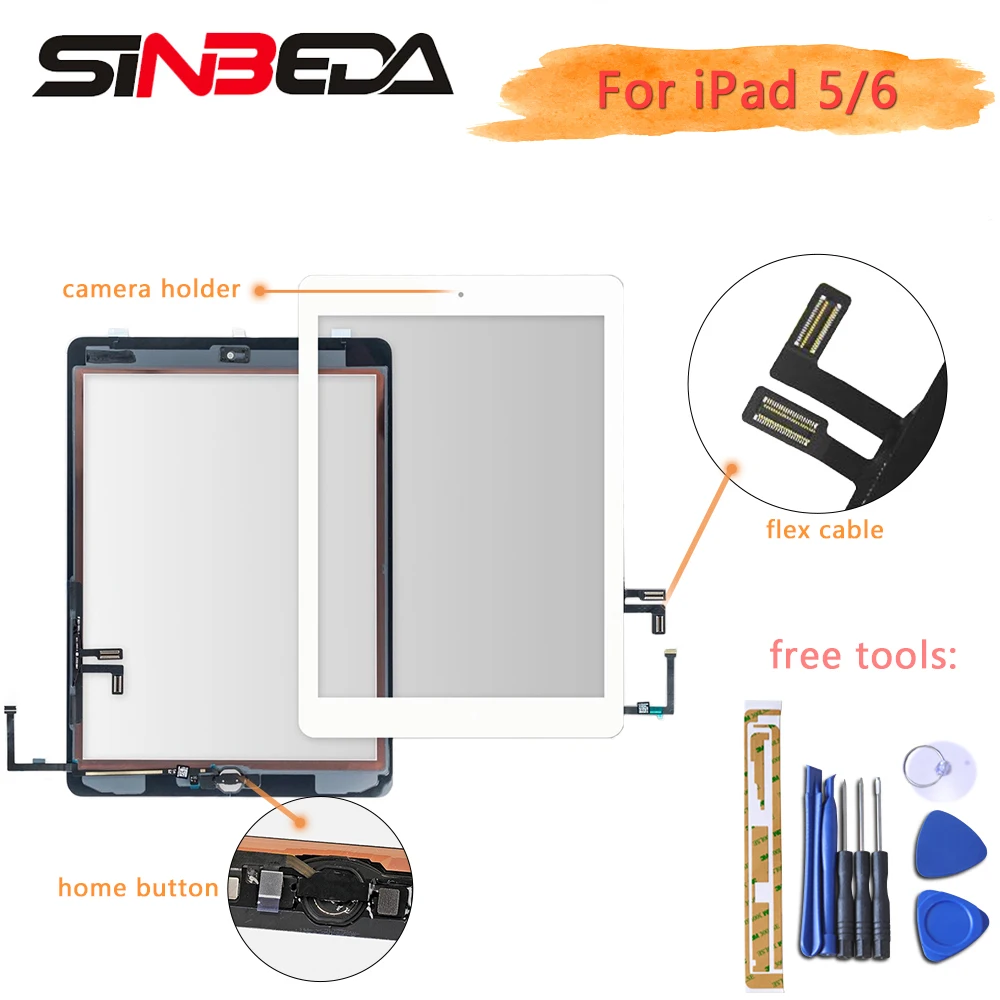 Sinbeda для ipad 6 Air2 A1567 A1566 сенсорный экран дигитайзер + Главная Кнопка гибкий кабель