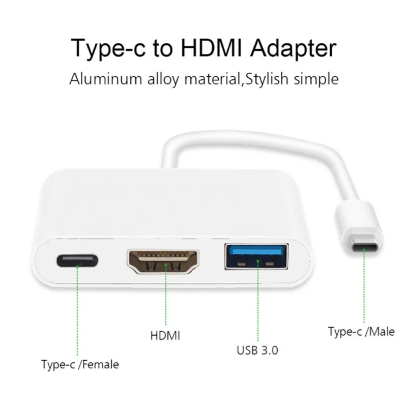 3 в 1 USB концентратор адаптер для зарядки с 0/HDMI/ Type C мама нового Macbook Dell XPS|Адаптеры