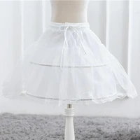 children white petticoat ball gown solid lace for girls kids flexible waist drawstring underskirt for girls wear vestido s