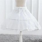 Детская белая Нижняя юбка, однотонное кружевное бальное платье для девочек, детская нижняя юбка с гибкой талией и кулиской, одежда для девочек