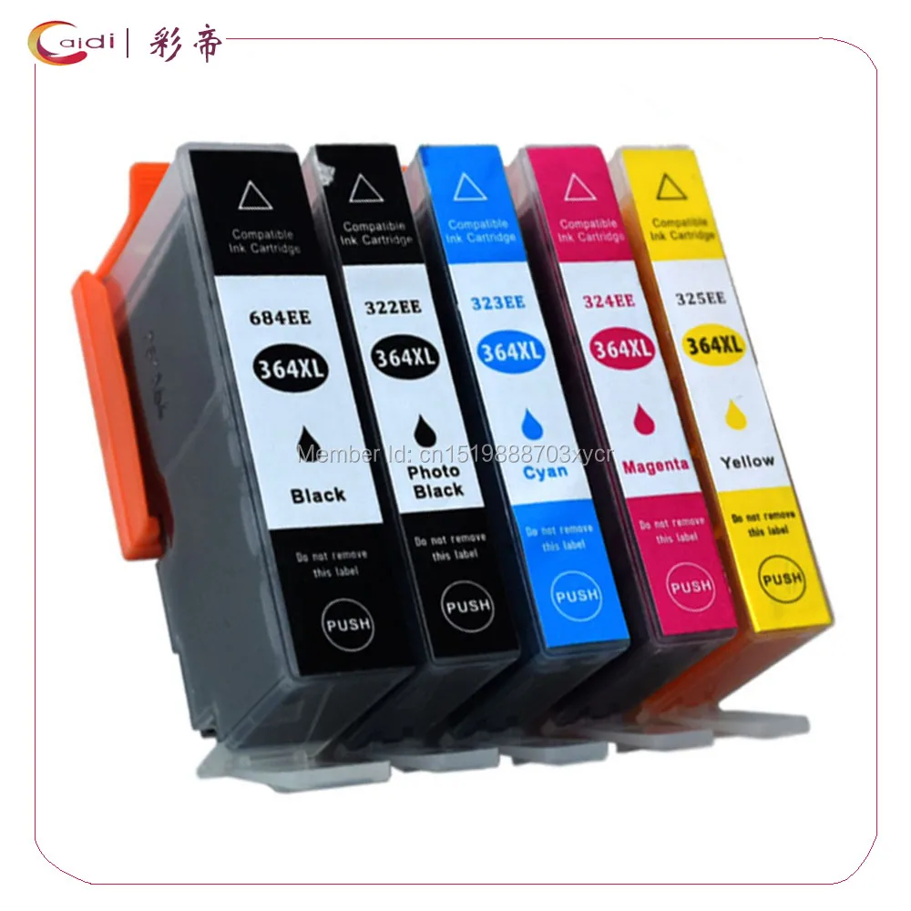 

5 упаковок, совместимых с hp 364xl HP364 чернильные картриджи для hp Photosmart 5510 5515 6510 B010a B109 B110a B110c B110e B209 B210