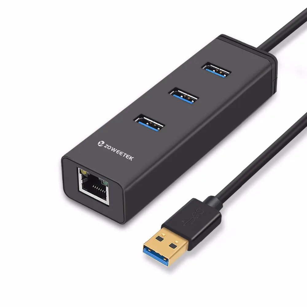 Zoweetek usb-хаб USB 3,0 для RJ45 Gigabit Ethernet Wi-Fi адаптер Lan сетевая карта 10/100/1000 Мбит/сек 3 Порты для Windows XP/7/8/10