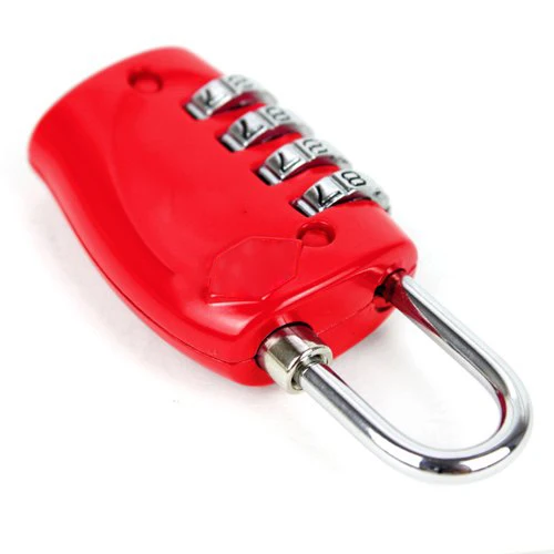 KSOL Red 4 Dial TSA комбинированный навесной замок resetable Lock для чемоданов путешествий и