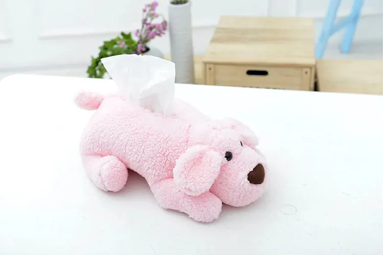 Pink Собака Щенок красочная салфетка чехол для девочки друг Держатель салфеток для лица домашний офис ящик для ящика бытовой бумажное полотенце чехол для хранения - Цвет: Pink