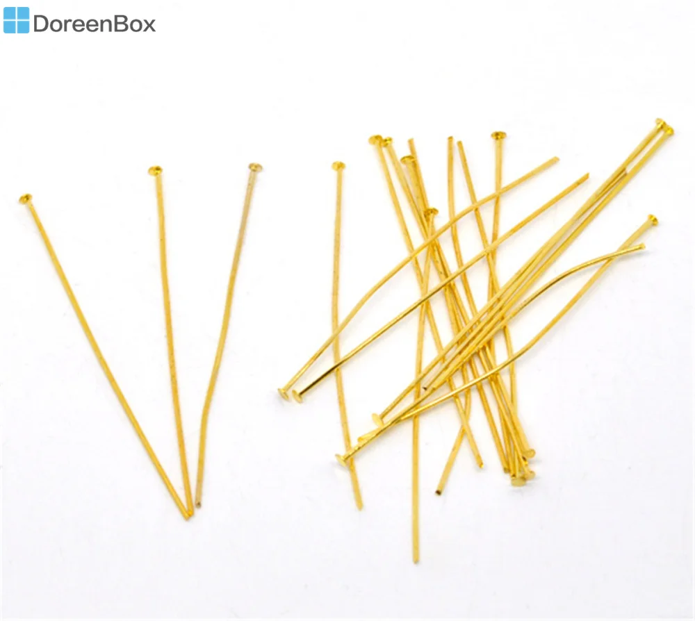 

Doreen Box Lovely 300 золотых медных головок 6 см x 0,8 мм (B12570)