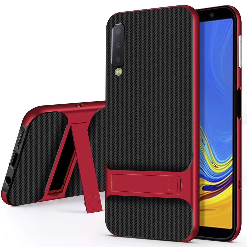 Для samsung Galaxy a7 чехол Роскошный мягкий силиконовый+ PC чехол с подставка гибридная Защита от царапин защитная задняя крышка чехол для samsung a7 A750