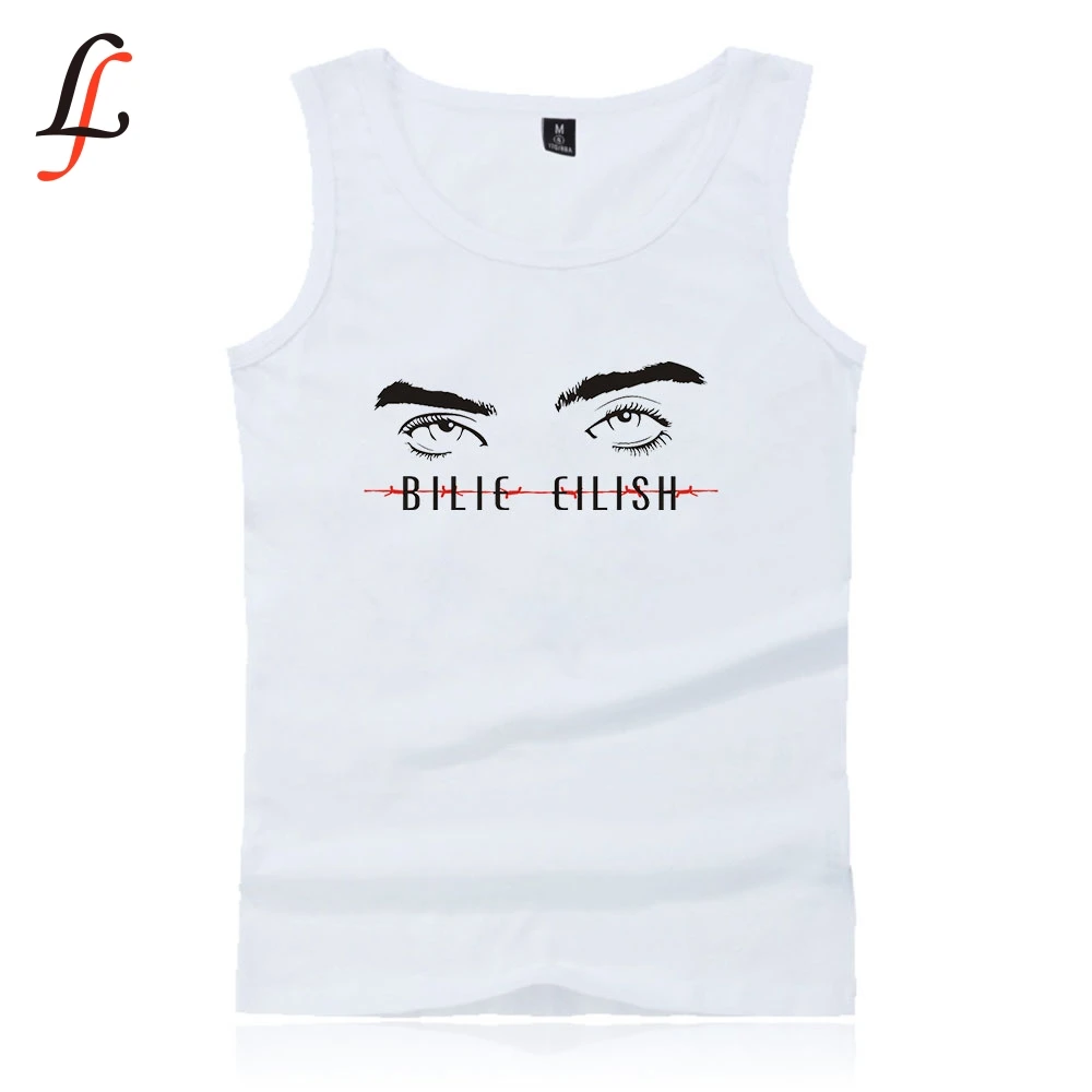 Повседневная майка на бретельках, жилет Billie Eilish с принтом, бодибилдинг, Gymclothing, летняя майка с бретелями для мужчин и женщин, для фитнеса, BAMBAM