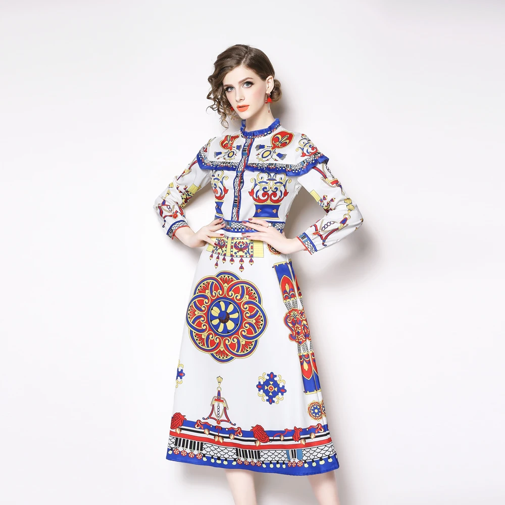 ВЗЛЕТНО посадочной полосы платье 2019 Высокое качество Женская мода с длинным