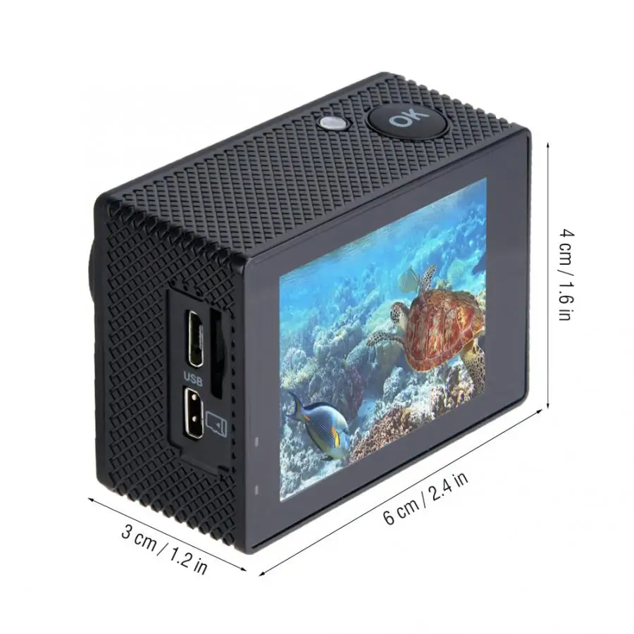 4K HD WiFi камера 30 м водонепроницаемый корпус два аккумулятора Комплект для крепления на велосипед 4K видео и 12 Мп фото широкоугольный объектив