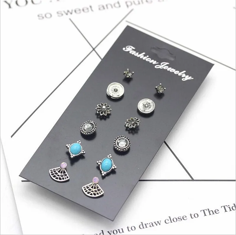 Лидер продаж 6 пар/компл. Винтаж Геометрия Серьги Наборы для ухода за кожей Для