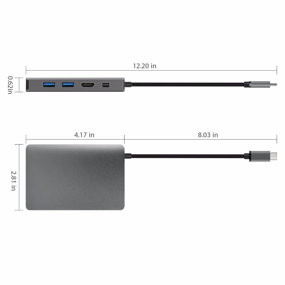 DZLST концентратор USB Type C к USB/HDMI/RJ45/Mini DP/SD кардридер аудио разветвители для MacBook samsung