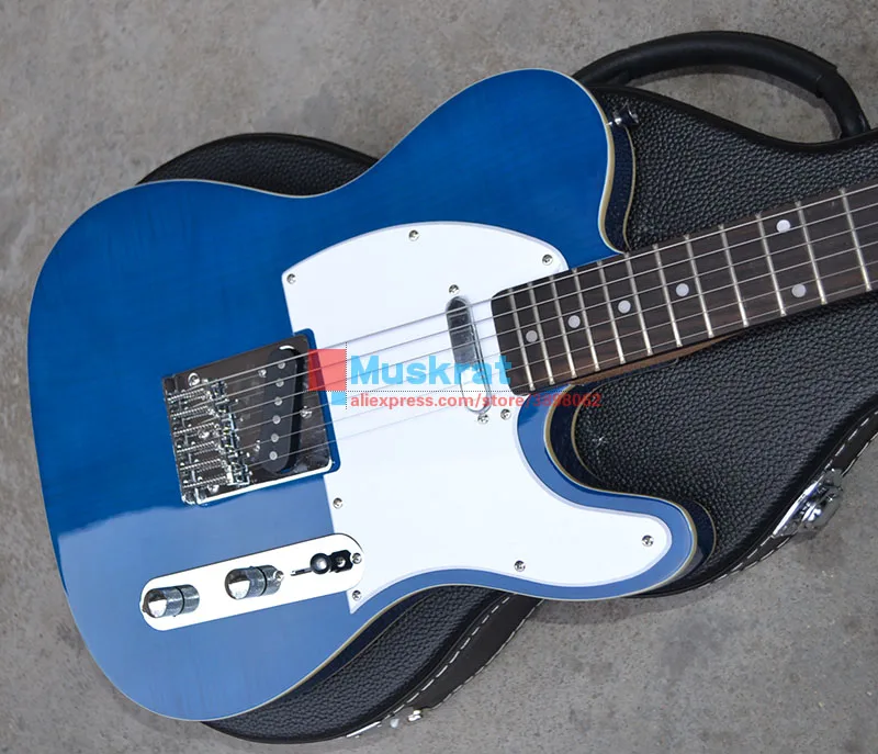 Заводская электрогитара tele прозрачный синий 6 струн гитара ra