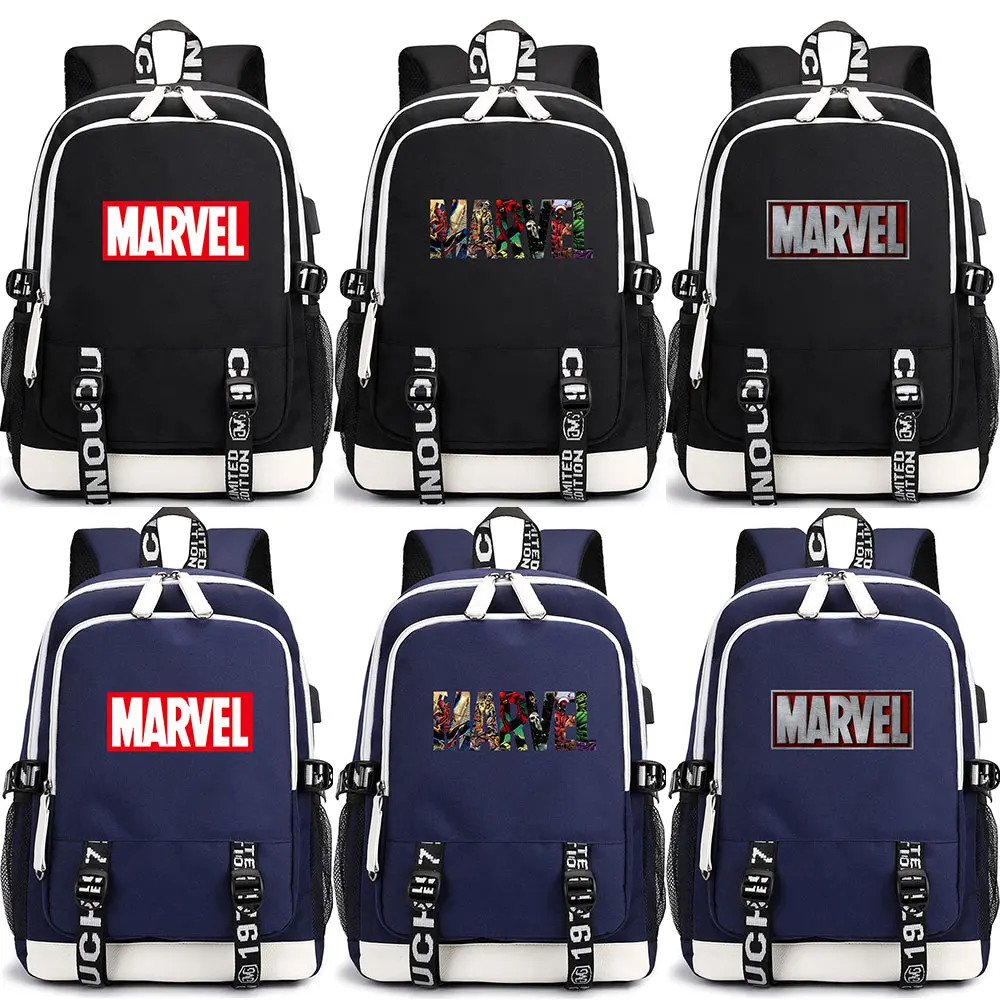 Comics Marvel атака на Титанов крылья USB разъем для наушников для мальчиков и девочек школьная сумка для женщин подростков холст для мужчин рюкзак для ноутбука