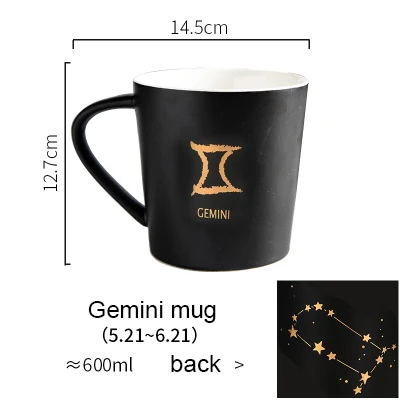 Gemini mug Керамическая кофейная кружка, чашка для молока, посуда для напитков, 12 созвездий, чашка, простые и креативные кружки Akuhome - Цвет: Gemini mug
