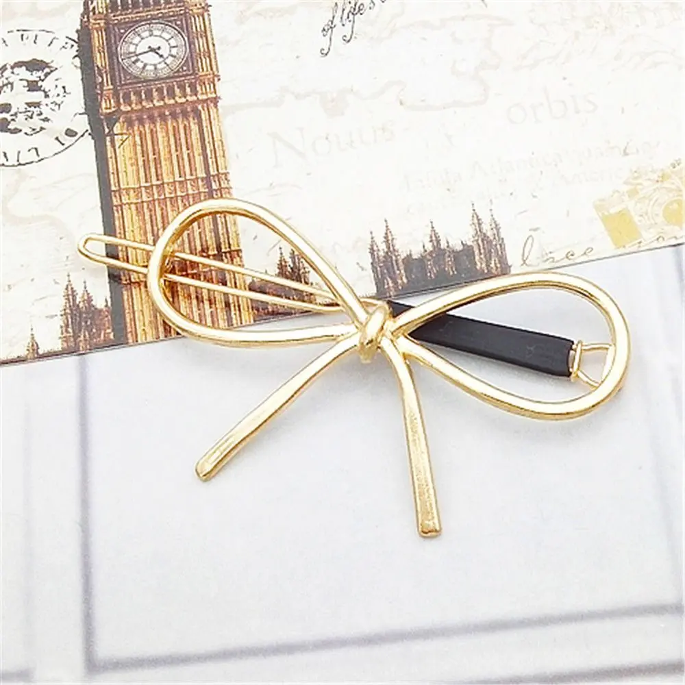 Bowknot Gold Корейский дизайн женская винтажная шпилька для волос девушка Металлическая корона Бант Цветок Звезда Форма заколка для волос заколка аксессуары для укладки волос - Цвет: Bowknot Gold