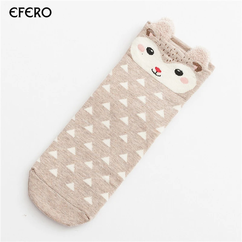 3 Efero/1 пара, милые женские носки с животными, женские хлопковые носки, Meias, Осень-зима, теплые носки для девушек, художественные носки, Chaussettes Femme - Цвет: 3