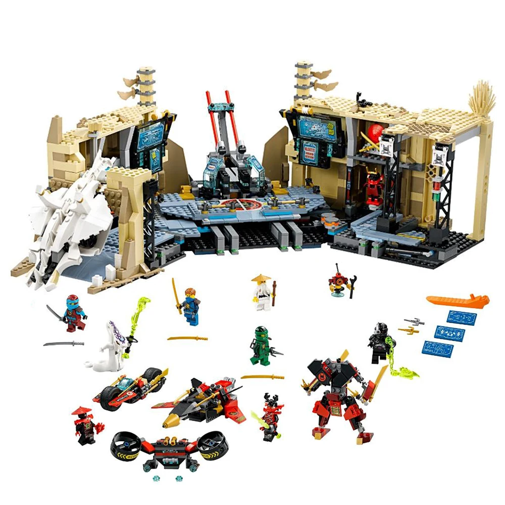 70596 модель ниндзя самурая X Cave Chaos, строительные блоки из 1253 деталей, кубики для мальчиков, подарки на день рождения, детские развивающие игрушки для детей