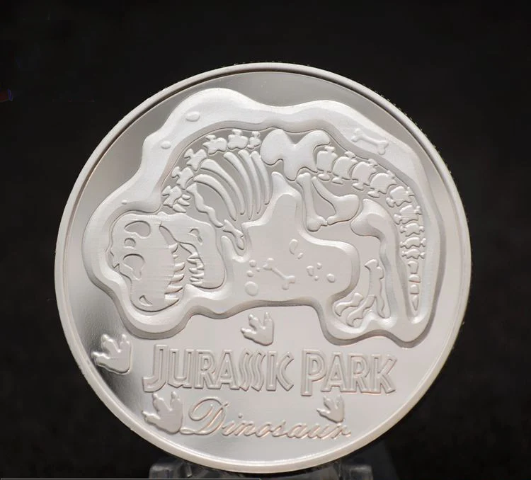 Памятная монета динозавра Парк Юрского периода искусственное серебро 999 пробы