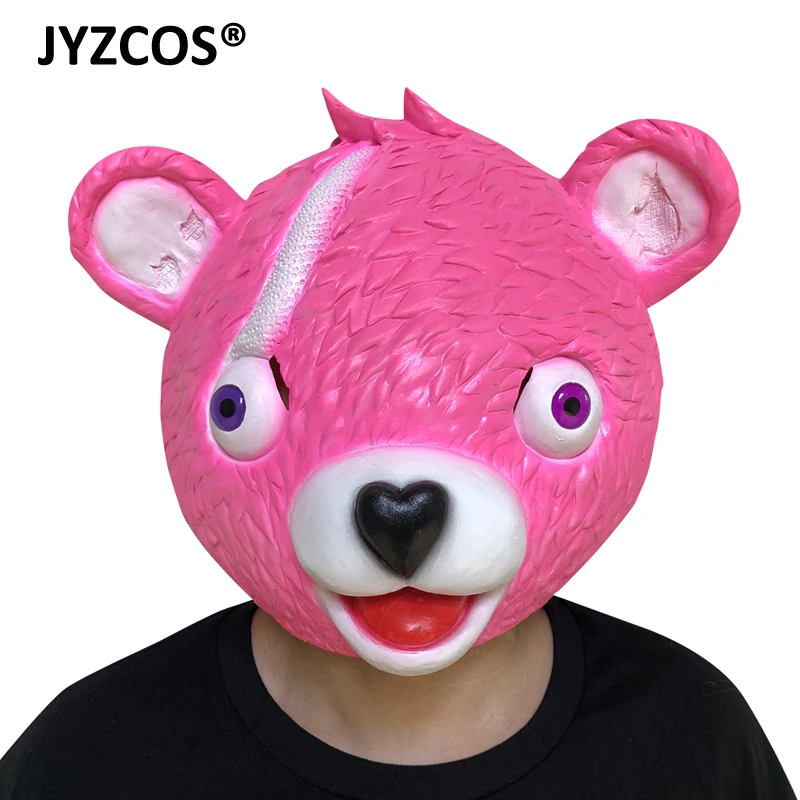 JYZCOS Kid Team Leader розовая маска медведь латексная шлем Funy Animal Косплей Хэллоуин