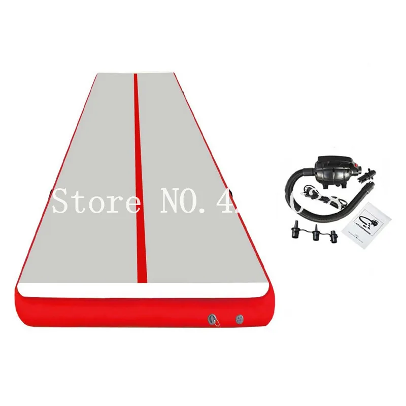 Скидка Бесплатная доставка, 6x1x0,2 м, серый и красный надувной воздушный напольный коврик, надувной воздушный трек для детей