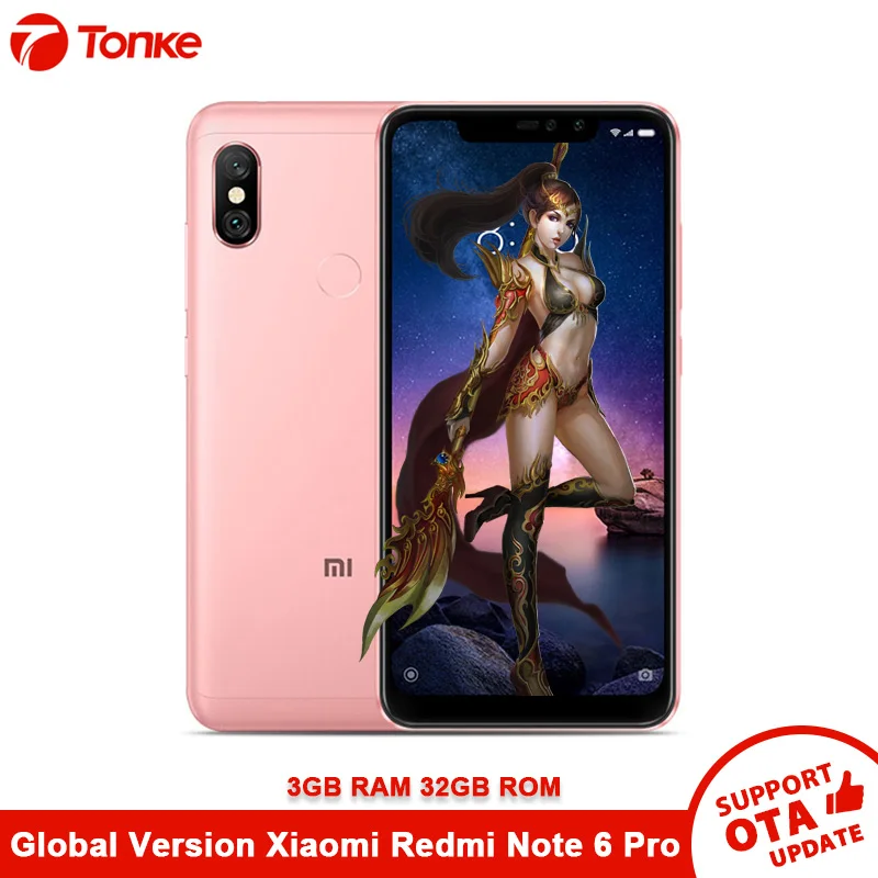 Глобальная версия Xiaomi Redmi Note 6 Pro 3 GB 32 Snapdragon 636 Octa Core6.26 &quotНотч полный экран Двойная