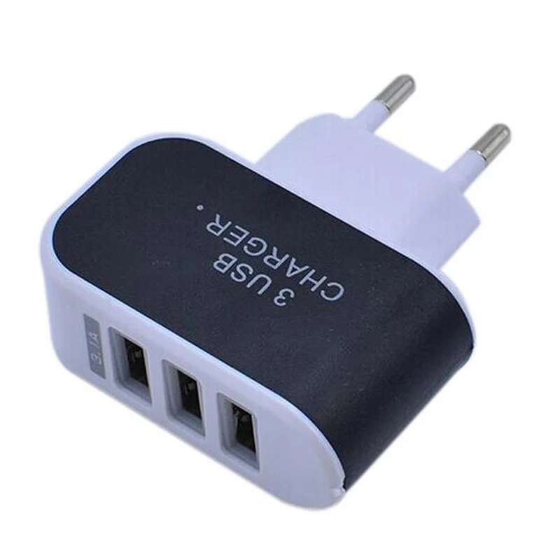 Зарядное устройство для телефона EU Plug 3 порта светодиодный легкое зарядное usb 5 в 2A